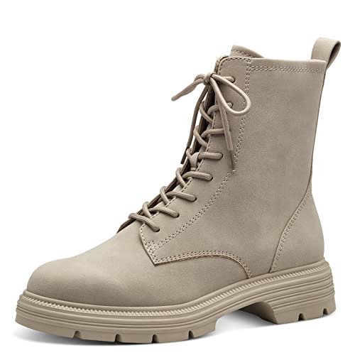 Tamaris Damen Combat Boots, Frauen Stiefeletten,Kurzstiefel,uebergangsschuhe,uebergangsstiefel,schnürstiefel,Boots,Stiefel,Taupe,37 EU von Tamaris