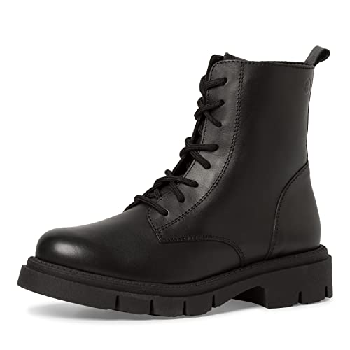 Tamaris Damen Combat Boots, Frauen Stiefeletten,TOUCHit-Fußbett,halbstiefel,Kurzstiefel,uebergangsschuhe,uebergangsstiefel,Boots,Black,42 EU von Tamaris