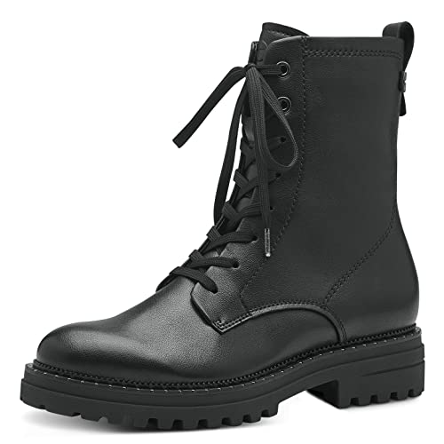 Tamaris Damen Combat Boots, Frauen Stiefeletten,TOUCHit-Fußbett,schnürstiefel,Stiefel,Bootee,Booties,halbstiefel,Black Plain,40 EU von Tamaris