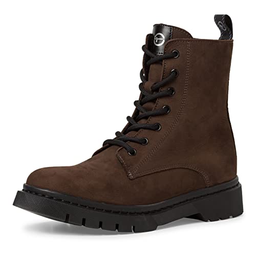 Tamaris Damen Combat Boots, Frauen Stiefeletten,Wechselfußbett,schnürstiefel,Boots,Stiefel,Bootee,Booties,halbstiefel,Chocolate,36 EU von Tamaris