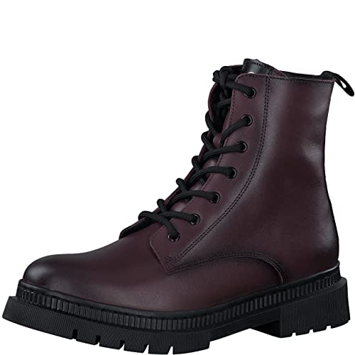 Tamaris Damen Combat Boots, Frauen Stiefeletten,Wechselfußbett,warm gefüttert,uebergangsstiefel,schnürstiefel,Winterstiefel,warm,RED,41 EU von Tamaris