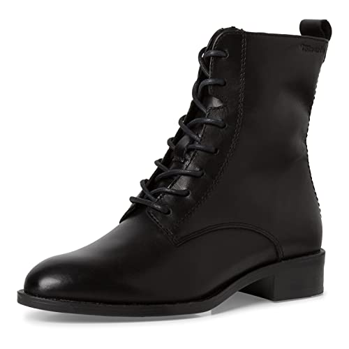 Tamaris Damen Combat Boots, Frauen Stiefeletten,halbstiefel,Kurzstiefel,uebergangsschuhe,uebergangsstiefel,schnürstiefel,Boots,Black,38 EU von Tamaris