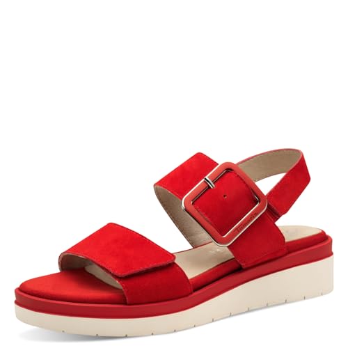 Tamaris COMFORT Damen Sandalen flach aus Leder mit Schnalle, Mehrfarbig (Sky Comb), 39 EU von Tamaris
