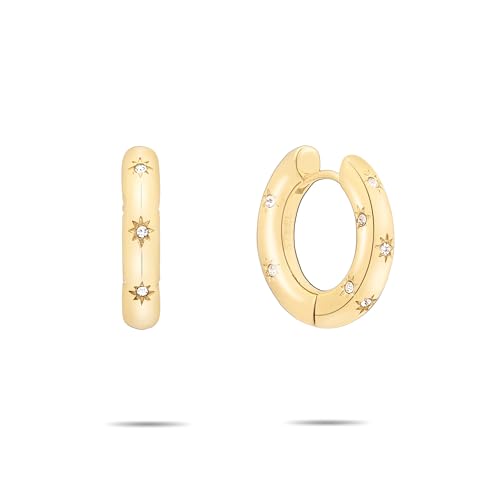 Tamaris Damen Creolen TJ-0649-E-18 aus Edelstahl in IP Gold von Tamaris