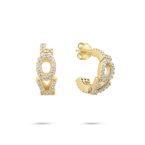 Tamaris Damen Creolen TJ-0708-E-22 aus 925 Silber in IP Gold von Tamaris