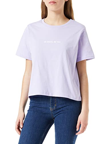 Tamaris Damen Cropped Slogan T-Shirt ARLON Violett S von Tamaris
