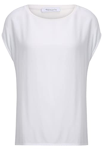 Tamaris Damen Drop Shoulder Rundhalsausschnitt T-Shirt ALBONY Weiß L von Tamaris