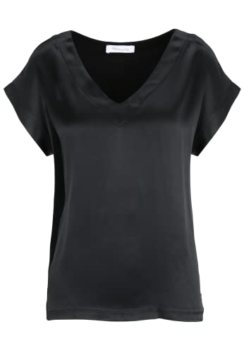 Tamaris Damen Drop Shoulder V-Ausschnitt T-Shirt ALICANTE Schwarz M von Tamaris