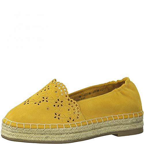 Tamaris Damen Flats, Frauen Espadrilles,Touch It-Fußbett,Halbschuhe,Sommerschuhe,umflochten,Slipper,maritim,weiblich,Lady,Ladies,Mango,37 EU / 4 UK von Tamaris