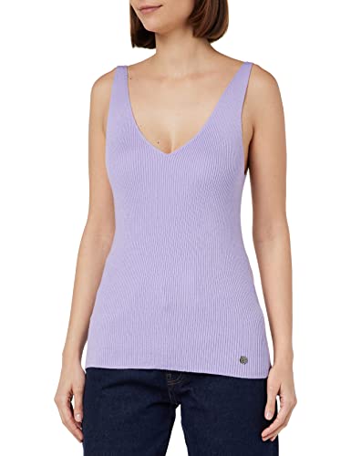 Tamaris Damen Gestricktes v-Top AMBALA Violett 38 von Tamaris