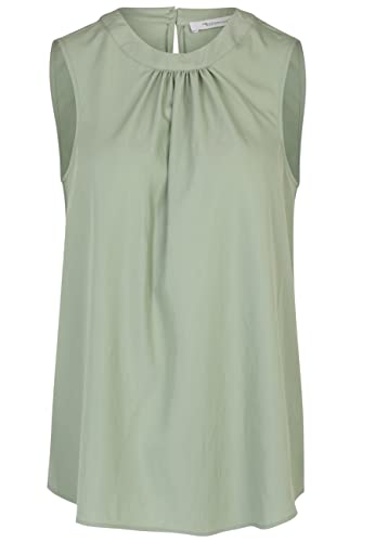 Tamaris Damen Gewebtes Rundhalsausschnitt Top AVEIRO Grün 38 von Tamaris