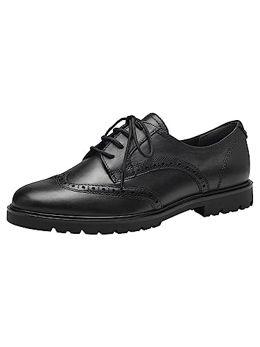 Tamaris Damen Schnürschuhe Leder; Black Leather/schwarz; 38 EU von Tamaris