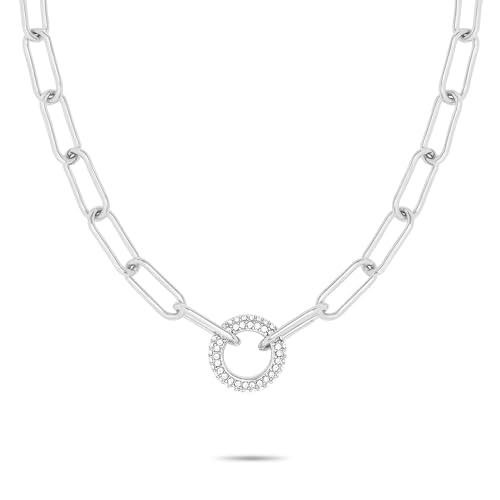 Tamaris Damen Halskette TJ-0673-N-45 aus Edelstahl in Silber von Tamaris