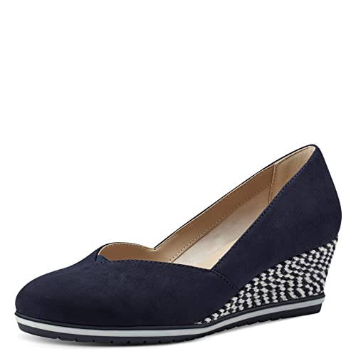 Tamaris Damen Keilpumps, Frauen Absatzschuhe,TOUCHit-Fußbett,Wedge-Heel,Absatzschuhe,high Heels,hochhackige Schuhe,stoeckelschuhe,Navy,42 EU von Tamaris