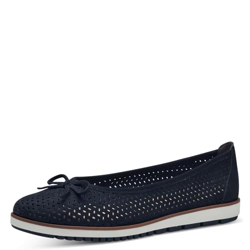 Tamaris Damen Klassische Ballerinas, Frauen Flats,Ballerina-Schuhe,Ballett-Schuhe,Ballet-Flats,Ausgehschuhe,Abendschuhe,Slip-ons,Navy,38 EU von Tamaris