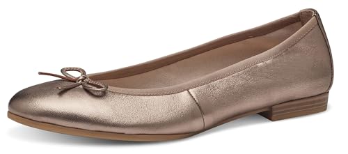 Tamaris Damen Klassische Ballerinas, Frauen Flats,Ballet-Flats,flach,Ausgehschuhe,Abendschuhe,Slip-ons,klassisch elegant,Pumps,Copper,40 EU von Tamaris