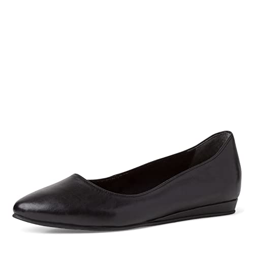 Tamaris Damen Klassische Ballerinas, Frauen Flats,Comfort Lining,TOUCHit-Fußbett,Pumps,Halbschuhe,Sommerschuhe,Slipper,Black Leather,41 EU von Tamaris