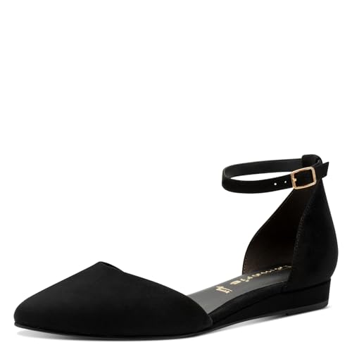 Tamaris Damen Klassische Ballerinas, Frauen Flats,Comfort Lining,TOUCHit-Fußbett,Slip-ons,klassisch elegant,Ballerinen,Black,37 EU von Tamaris
