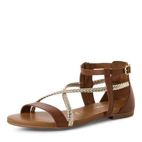 Tamaris Damen Klassische Ballerinas, Frauen Flats,Comfort Lining,TOUCHit-Fußbett,Slip-ons,klassisch elegant,Ballerinen,Cognac Comb,37 EU von Tamaris