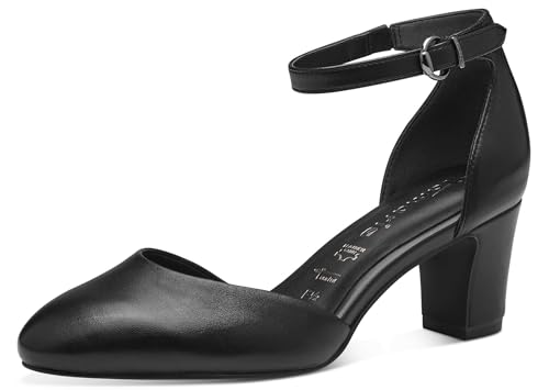 Tamaris Damen Klassische Ballerinas, Frauen Flats,TOUCHit-Fußbett,Slip-ons,klassisch elegant,Ballerinen,Pumps,Halbschuhe,Slipper,Black Leather,37 EU von Tamaris