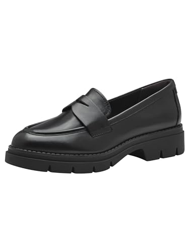 Tamaris Damen Klassische Ballerinas, Frauen Flats,TOUCHit-Fußbett,Slip-ons,klassisch elegant,Ballerinen,Pumps,Halbschuhe,Slipper,Black Leather,40 EU von Tamaris