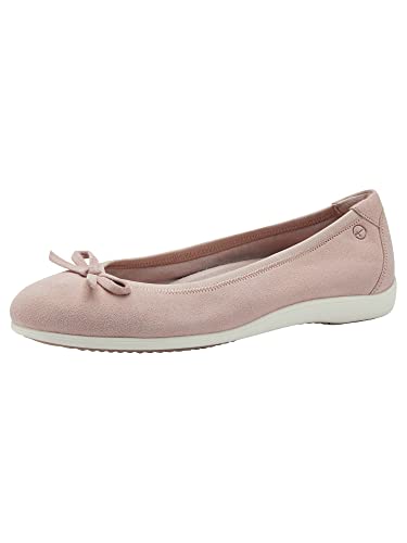 Tamaris Damen Klassische Ballerinas, Frauen Flats,Wechselfußbett,Halbschuhe,Sommerschuhe,Slipper,Ballerina-Schuhe,Ballet-Flats,Powder,39 EU von Tamaris