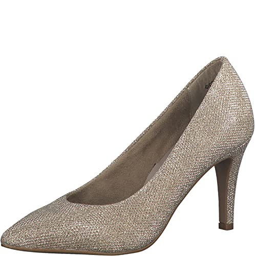 Tamaris Damen Klassische Pumps, Frauen Absatzschuhe,TOUCHit-Fußbett,Absatzschuhe,high Heels,Heels,hochhackige Schuhe,LT.Gold Glam,41 EU von Tamaris