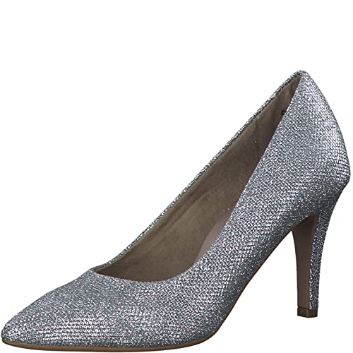 Tamaris Damen Klassische Pumps, Frauen Absatzschuhe,TOUCHit-Fußbett,Absatzschuhe,high Heels,Heels,hochhackige Schuhe,Silver Glam,41 EU von Tamaris