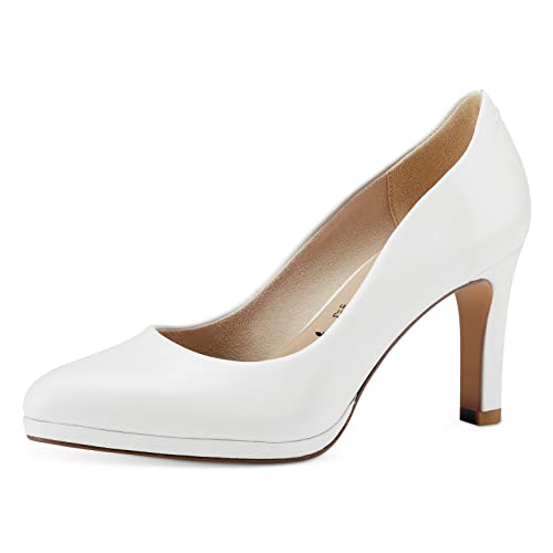 Tamaris Damen Klassische Pumps, Frauen Absatzschuhe,TOUCHit-Fußbett,Absatzschuhe,high Heels,Heels,hochhackige Schuhe,White Leather,41 EU von Tamaris