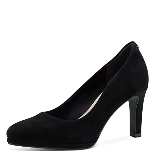 Tamaris Damen Klassische Pumps, Frauen Absatzschuhe,TOUCHit-Fußbett,high Heels,Heels,hochhackige Schuhe,stoeckelschuhe,Black Suede,39 EU von Tamaris