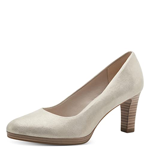 Tamaris Damen Klassische Pumps, Frauen Absatzschuhe,Court Shoes,stöckelschuhe,Businessschuhe,büro,Office,elegant,high Heels,Champagne,38 EU von Tamaris