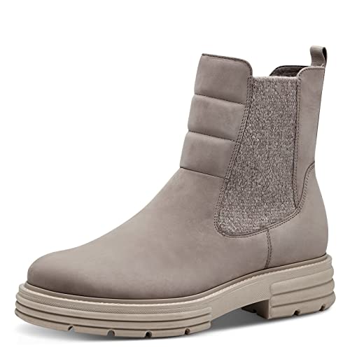 Tamaris Damen Klassische Stiefel, Frauen Stiefel,TOUCHit-Fußbett,langschaftstiefel,reißverschluss,Boots,Winterstiefel,Taupe,40 EU von Tamaris