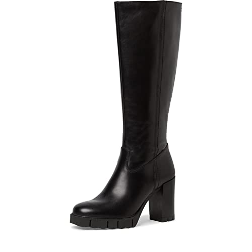 Tamaris Damen Klassische Stiefel, Frauen Stiefel,TOUCHit-Fußbett,lederstiefel,langschaftstiefel,reißverschluss,boots,BLACK,36 EU von Tamaris