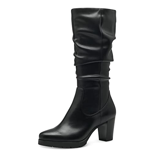 Tamaris Damen Klassische Stiefel, Frauen Stiefel,TOUCHit-Fußbett,lederstiefel,langschaftstiefel,reißverschluss,boots,BLACK,40 EU von Tamaris