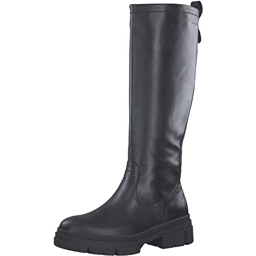 Tamaris Damen Klassische Stiefel, Frauen Stiefel,TOUCHit-Fußbett,uebergangsstiefel,uebergangsschuhe,lederstiefel,Boots,Black Leather,41 EU von Tamaris