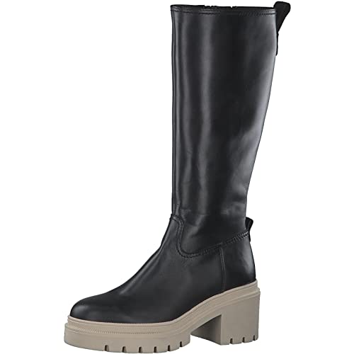 Tamaris Damen Klassische Stiefeletten, Frauen Stiefel,TOUCHit-Fußbett,halbstiefel,booties,reißverschluss,winterstiefel,BLK LEA./BEIGE,41 EU von Tamaris