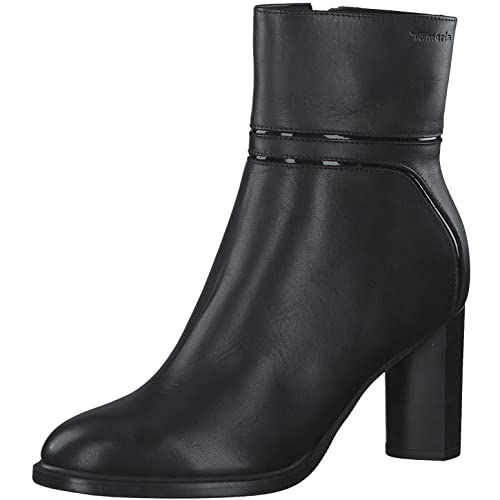 Tamaris Damen Klassische Stiefeletten, Frauen Stiefeletten,TOUCHit-Fußbett,uebergangsstiefel,reißverschluss,Boots,Black/BLK PAT.,41 EU von Tamaris
