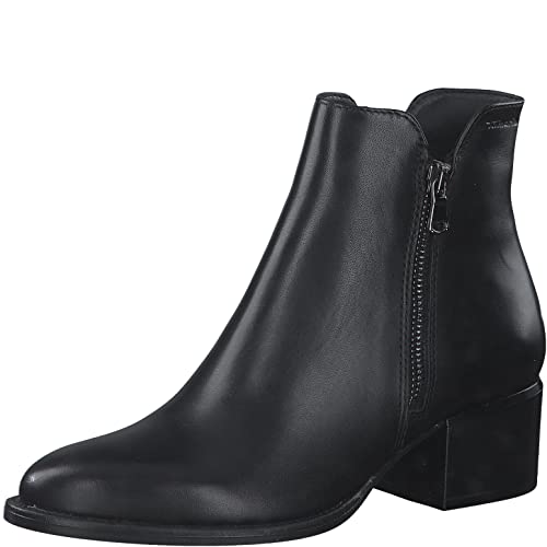 Tamaris Damen Klassische Stiefeletten, Frauen Stiefeletten,TOUCHit-Fußbett,uebergangsstiefel,übergangsschuhe,Boots,Black Leather,38 EU von Tamaris