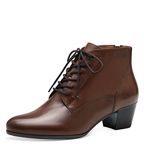 Tamaris Damen Klassische Stiefeletten, Frauen Stiefeletten,Wechselfußbett,uebergangsschuhe,uebergangsstiefel,flach,Boots,Bootee,Cognac,37 EU von Tamaris