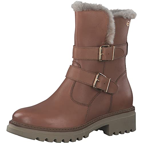 Tamaris Damen Klassische Stiefeletten, Frauen Stiefeletten,warm gefüttert,uebergangsstiefel,flach,Boots,Stiefel,Bootee,Booties,NUT,38 EU von Tamaris