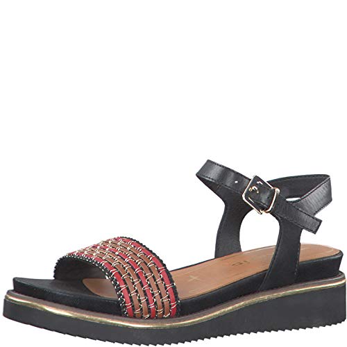 Tamaris Damen Komfort Sandalen Sandaletten 1-28202-24 Schwarz, Groesse:38 EU von Tamaris