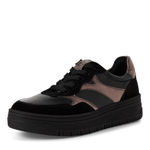 Tamaris Damen Schnürer Leder schwarz 41 von Tamaris