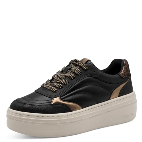 Tamaris Damen Schnürer Vegan schwarz 37 von Tamaris