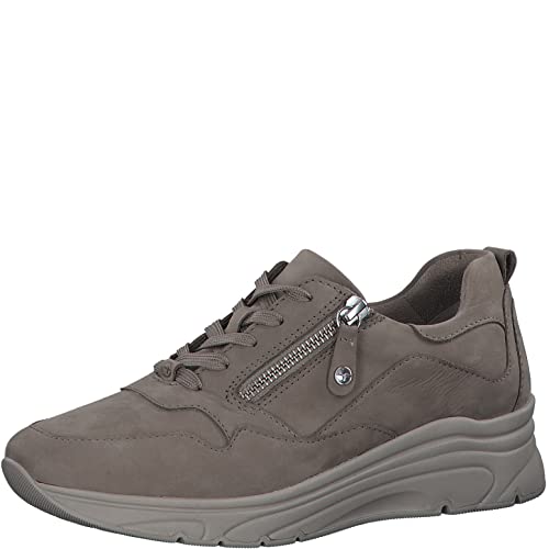 Tamaris Damen Low-Top Sneaker, Frauen Halbschuhe,Comfort Lining,Sportschuhe,Freizeitschuhe,Turnschuhe,Laufschuhe,Freizeit,Taupe NUBUC,39 EU von Tamaris