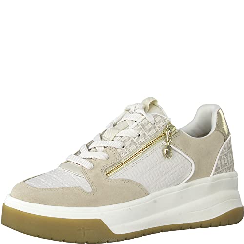 Tamaris Damen Low-Top Sneaker, Frauen Halbschuhe,Wechselfußbett,Comfort Lining,Freizeitschuhe,Turnschuhe,Laufschuhe,Ivory/White,36 EU von Tamaris