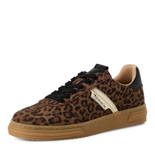 Tamaris Damen Low-Top Sneaker, Frauen Halbschuhe,Wechselfußbett,Comfort Lining,Freizeitschuhe,Turnschuhe,Laufschuhe,Leopard Comb,39 EU von Tamaris