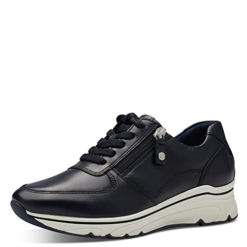 Tamaris Damen Low-Top Sneaker, Frauen Halbschuhe,Wechselfußbett,Freizeitschuhe,Turnschuhe,Laufschuhe,schnürschuhe,schnürer,Navy,40 EU von Tamaris