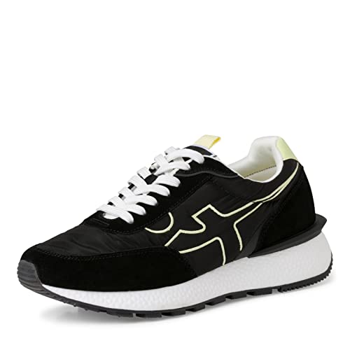 Tamaris Damen Low-Top Sneaker, Frauen Halbschuhe,Wechselfußbett,Laufschuhe,schnürschuhe,schnürer,Plateausohle,BLK/Limoncello,39 EU / 5.5 UK von Tamaris