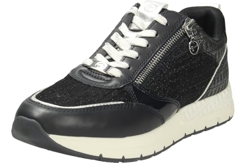 Tamaris Damen Low-Top Sneaker, Frauen Halbschuhe,Wechselfußbett,Strassenschuhe,Freizeitschuhe,Turnschuhe,Laufschuhe,Navy Comb,37 EU von Tamaris