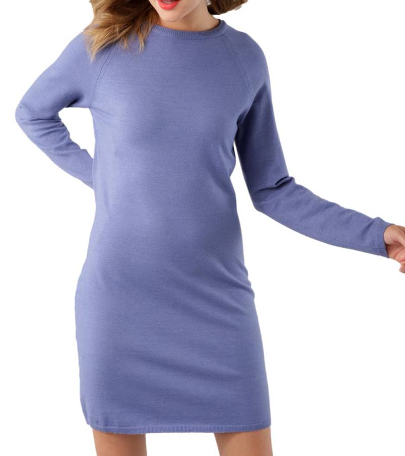 Tamaris Damen Midi-Kleid Sommer-Kleid modisches Langarm-Kleid 95920428 Blau von Tamaris